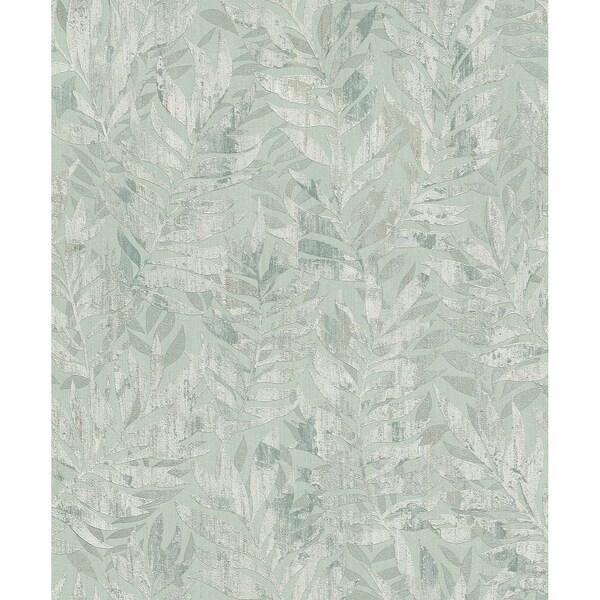 Manhattan Comfort Lakeland Beck Green Leaf 33 ft L X 209 in W Wallpaper - BR4096-561272