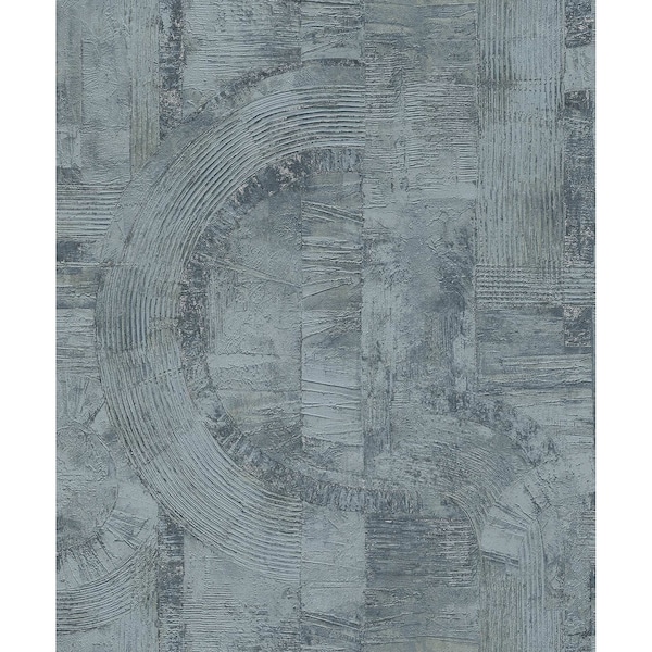 Manhattan Comfort Lambersart Abe Blue Geo 33 ft L X 209 in W Wallpaper - BR4096-554786