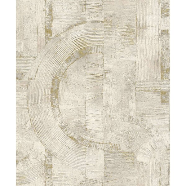 Manhattan Comfort Lambersart Abe Cream Geo 33 ft L X 209 in W Wallpaper - BR4096-554755