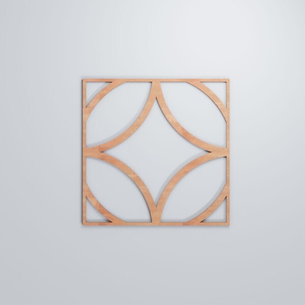 Ekena Millwork Large Crosby Decorative Fretwork Wood Wall Panels, Cherry, 23 3/8"W x 23 3/8"H x 3/8"T - WALW24X24X0375CROCH