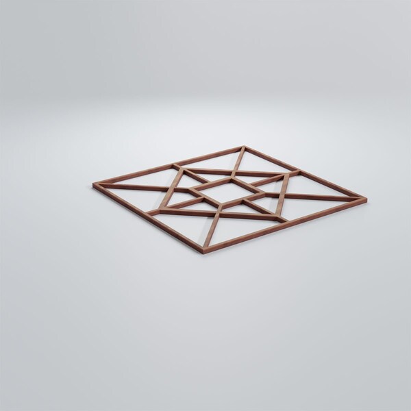 Ekena Millwork Medium Jamestown Decorative Fretwork Wood Wall Panels, Walnut, 15 3/8"W x 15 3/8"H x 3/8"T - WALW16X16X0375JTNWA
