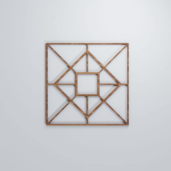 Ekena Millwork Medium Jamestown Decorative Fretwork Wood Wall Panels, Walnut, 15 3/8"W x 15 3/8"H x 3/8"T - WALW16X16X0375JTNWA