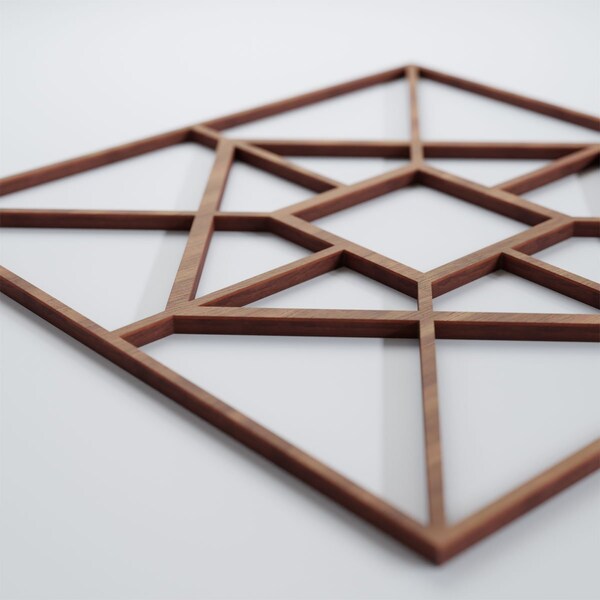 Ekena Millwork Medium Jamestown Decorative Fretwork Wood Wall Panels, Walnut, 15 3/8"W x 15 3/8"H x 3/8"T - WALW16X16X0375JTNWA