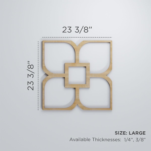 Ekena Millwork Large Olivia Decorative Fretwork Wood Wall Panels, Birch, 23 3/8"W x 23 3/8"H x 3/8"T - WALW24X24X0375OLVBI