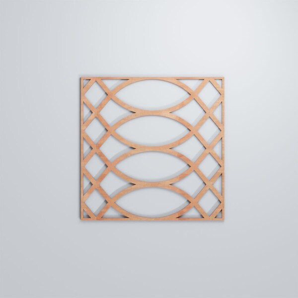 Ekena Millwork Large Montrose Decorative Fretwork Wood Wall Panels, Cherry, 23 3/8"W x 23 3/8"H x 3/8"T - WALW24X24X0375MNTCH