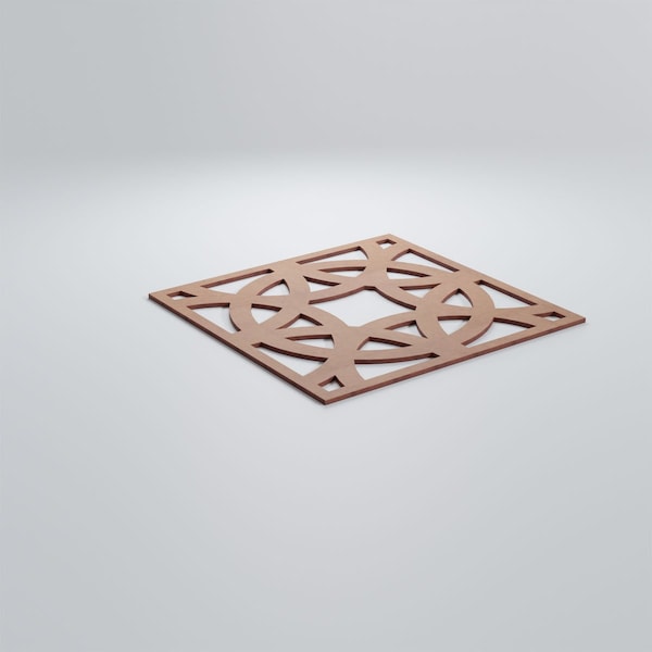 Ekena Millwork Large Brownsville Decorative Fretwork Wood Wall Panels, Wood, 23 3/8"W x 23 3/8"H x 3/8"T - WALW24X24X0375BNEMF