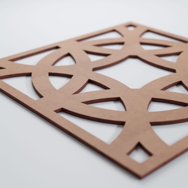 Ekena Millwork Large Brownsville Decorative Fretwork Wood Wall Panels, Wood, 23 3/8"W x 23 3/8"H x 3/8"T - WALW24X24X0375BNEMF