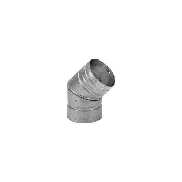 Duravent Stove Pipe Elbow 3in D X 3in D 45 deg Galvanized Steel/Stainless Steel Silver - 3PVL-E45R