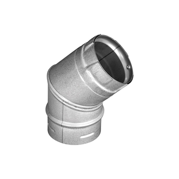 Duravent Stove Pipe Elbow 3in D X 3in D 45 deg Galvanized Steel/Stainless Steel Silver - 3PVL-E45R