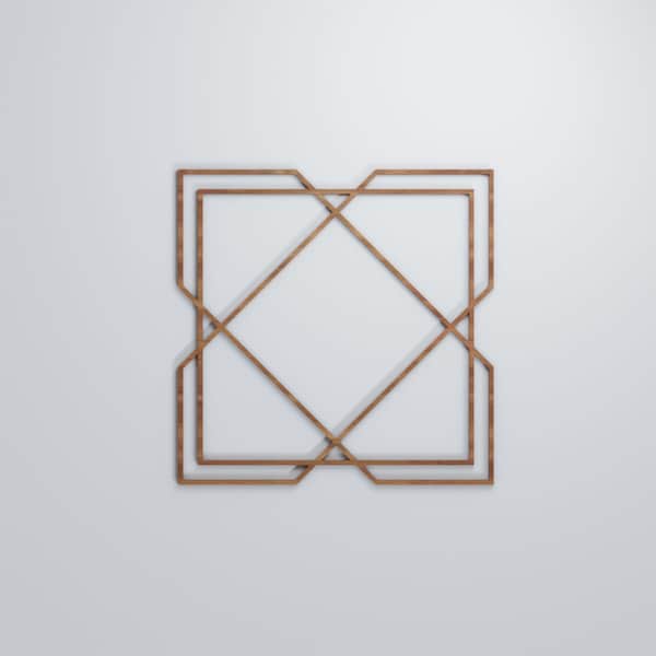Ekena Millwork Large Kiowa Decorative Fretwork Wood Wall Panels, Walnut, 23 3/8"W x 23 3/8"H x 3/8"T - WALW24X24X0375KWAWA