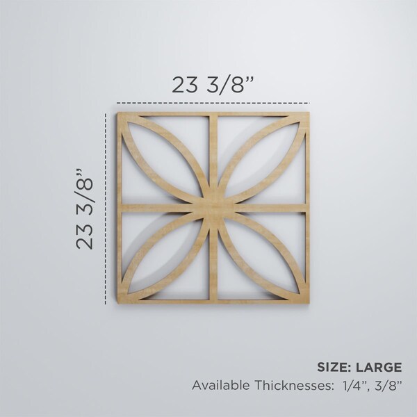 Ekena Millwork Large Sullivan Decorative Fretwork Wood Wall Panels, Cherry, 23 3/8"W x 23 3/8"H x 3/8"T - WALW24X24X0375SULCH