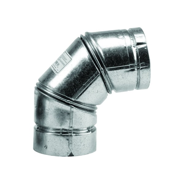 Selkirk VP PELLET PIPE Stove Pipe Elbow, 90 deg Angle, 3 in, Stainless Steel, Galvanized - 243231