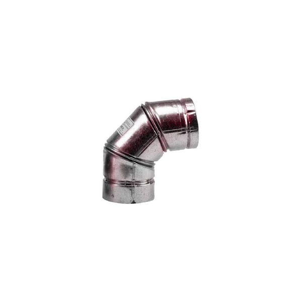 Selkirk VP PELLET PIPE Stove Pipe Elbow, 90 deg Angle, 3 in, Stainless Steel, Galvanized - 243231