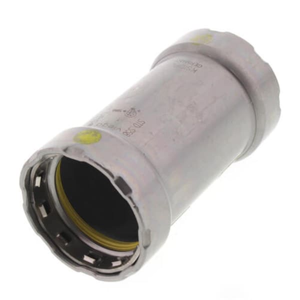 Escenografia 1 in. Steel Coupling with No Stop MegaPressG, Press x Press Fitting, Black - ES3452084