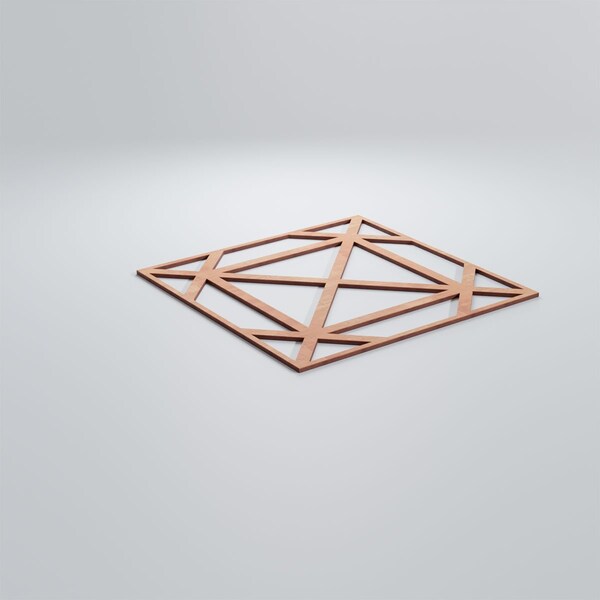 Ekena Millwork Large Buxton Decorative Fretwork Wood Wall Panels, Cherry, 23 3/8"W x 23 3/8"H x 3/8"T - WALW24X24X0375BUXCH