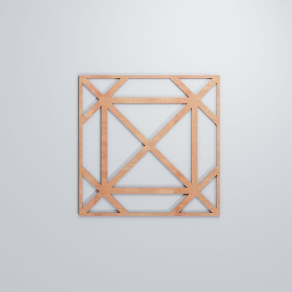 Ekena Millwork Large Buxton Decorative Fretwork Wood Wall Panels, Cherry, 23 3/8"W x 23 3/8"H x 3/8"T - WALW24X24X0375BUXCH