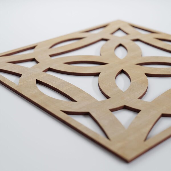 Ekena Millwork Large Baytown Decorative Fretwork Wood Wall Panels, Birch, 23 3/8"W x 23 3/8"H x 3/8"T - WALW24X24X0375BYTBI