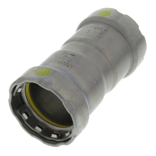 Escenografia 1 in. Steel Coupling with Stop MegaPressG, Press x Press Fitting, Black - ES2934730