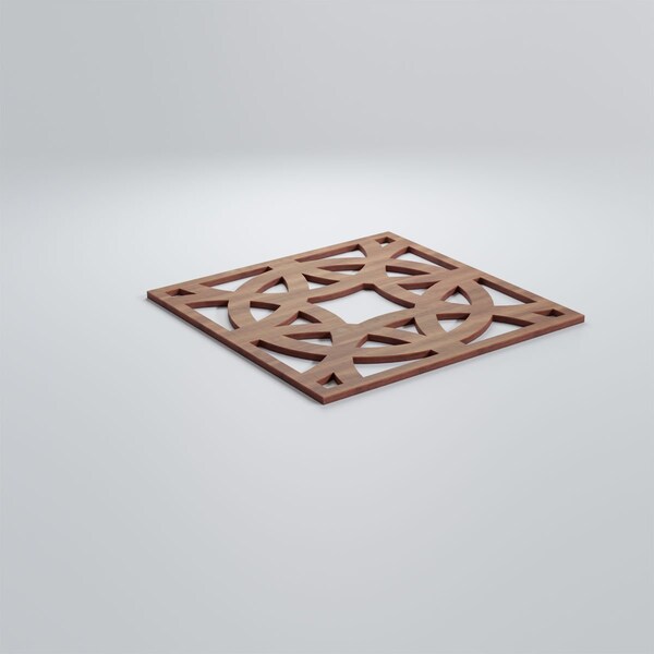 Ekena Millwork Medium Brownsville Decorative Fretwork Wood Wall Panels, Walnut, 15 3/8"W x 15 3/8"H x 3/8"T - WALW16X16X0375BNEWA