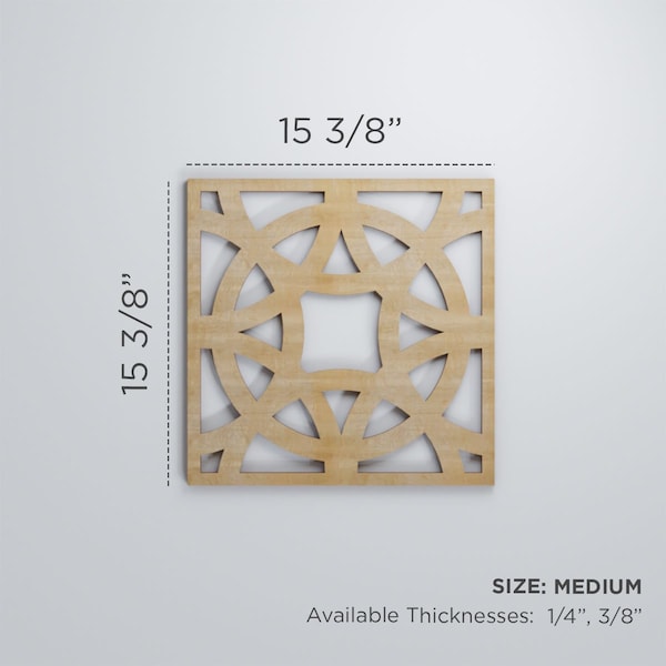 Ekena Millwork Medium Brownsville Decorative Fretwork Wood Wall Panels, Walnut, 15 3/8"W x 15 3/8"H x 3/8"T - WALW16X16X0375BNEWA