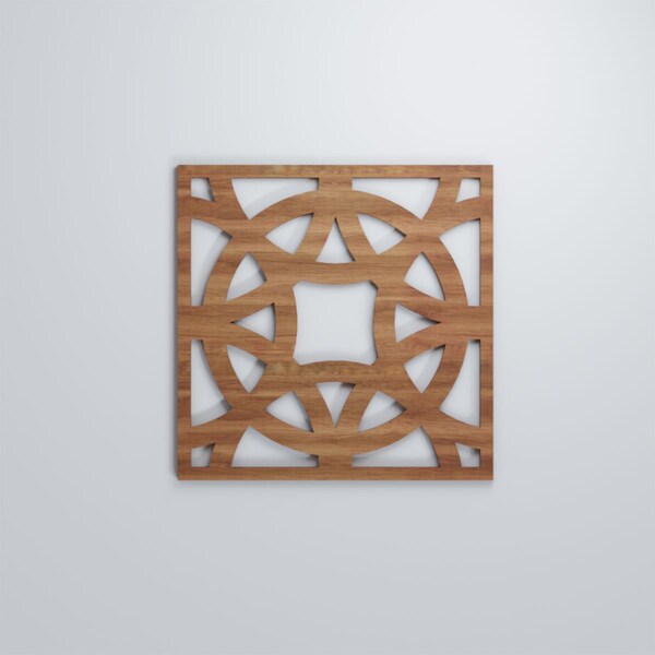 Ekena Millwork Medium Brownsville Decorative Fretwork Wood Wall Panels, Walnut, 15 3/8"W x 15 3/8"H x 3/8"T - WALW16X16X0375BNEWA