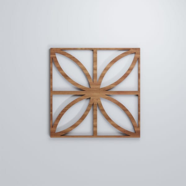 Ekena Millwork Small Swansea Decorative Fretwork Wood Wall Panels, Walnut, 11 3/8"W x 11 3/8"H x 3/8"T - WALW12X12X0375SWNWA