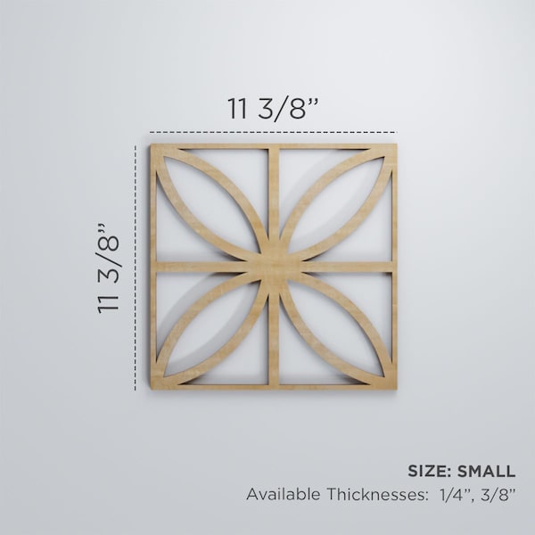 Ekena Millwork Small Swansea Decorative Fretwork Wood Wall Panels, Walnut, 11 3/8"W x 11 3/8"H x 3/8"T - WALW12X12X0375SWNWA