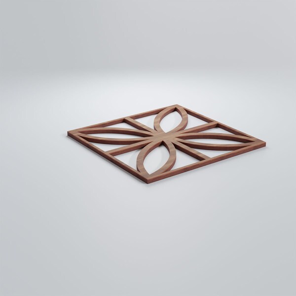 Ekena Millwork Small Swansea Decorative Fretwork Wood Wall Panels, Walnut, 11 3/8"W x 11 3/8"H x 3/8"T - WALW12X12X0375SWNWA
