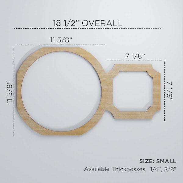 Ekena Millwork Small Hemingway Decorative Fretwork Wood Wall Panels, Wood (Paint Grde), 18 1/2"W x 11 3/8"H x 3/8"T - WALW12X12X0375HEMMF