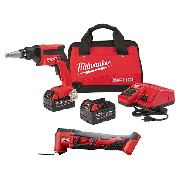 Milwaukee Tool Cordless Drywall Screw Gun, Multi-Tool - 2866-22, 2626-20