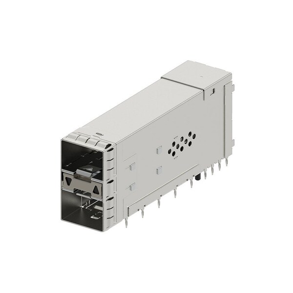 Ensamble apilado en paralelo Molex Zsfp+ con dedales de resorte metálicos, 2 por 1 con tubos de luz exteriores hacia abajo/arriba, 40 - 1712241013