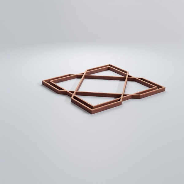 Ekena Millwork Extra Small Kiowa Decorative Fretwork Wood Wall Panels, Cherry, 7 3/8"W x 7 3/8"H x 3/8"T - WALW08X08X0375KWACH