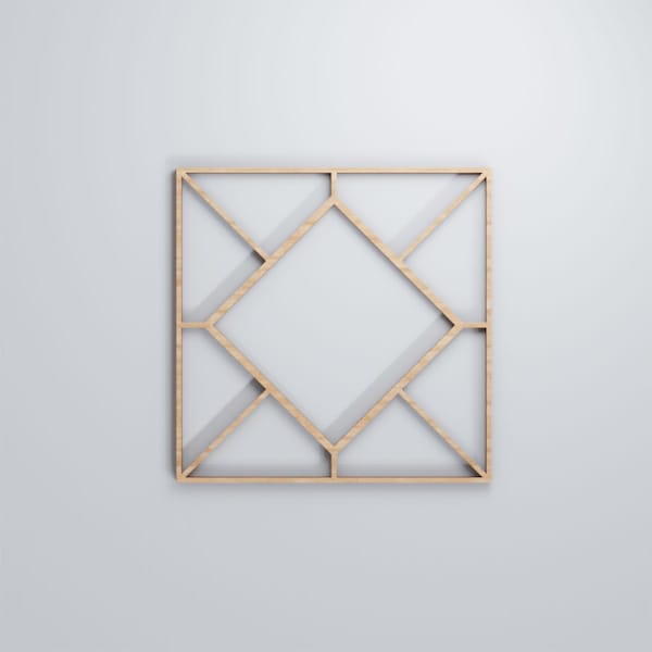 Ekena Millwork Small Hudson Decorative Fretwork Wood Wall Panels, Alder, 11 3/8"W x 11 3/8"H x 3/8"T - WALW12X12X0375HSNAL