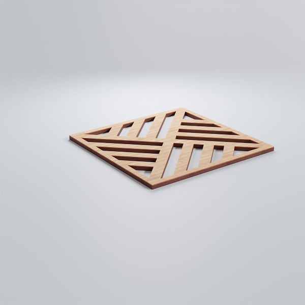 Ekena Millwork Small Allen Decorative Fretwork Wood Wall Panels, Alder, 11 3/8"W x 11 3/8"H x 3/8"T - WALW12X12X0375ALLAL