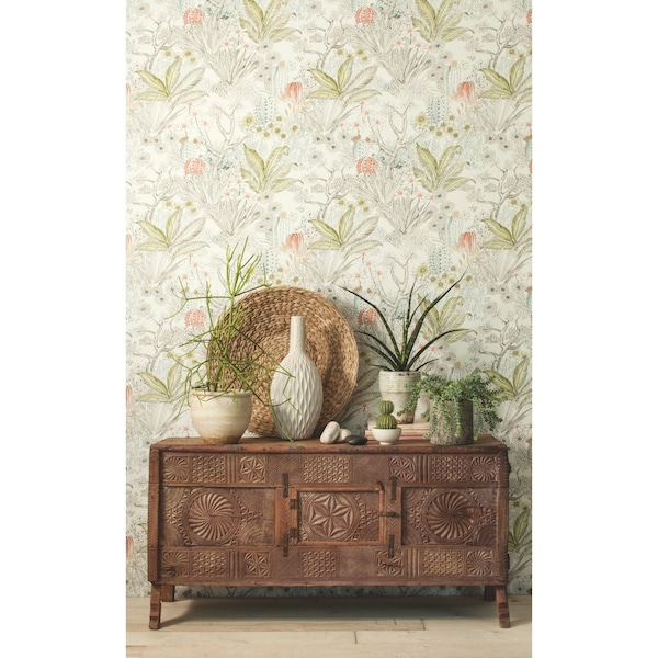 York Wallcoverings Flowering Desert Grey Wallpaper - ON1613