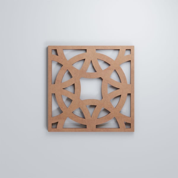 Ekena Millwork Extra Small Brownsville Decorative Fretwork Wood Wall Panels, Wood, 7 3/8"W x 7 3/8"H x 3/8"T - WALW08X08X0375BNEMF