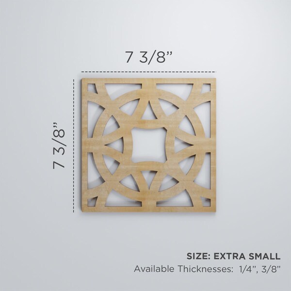 Ekena Millwork Extra Small Brownsville Decorative Fretwork Wood Wall Panels, Wood, 7 3/8"W x 7 3/8"H x 3/8"T - WALW08X08X0375BNEMF