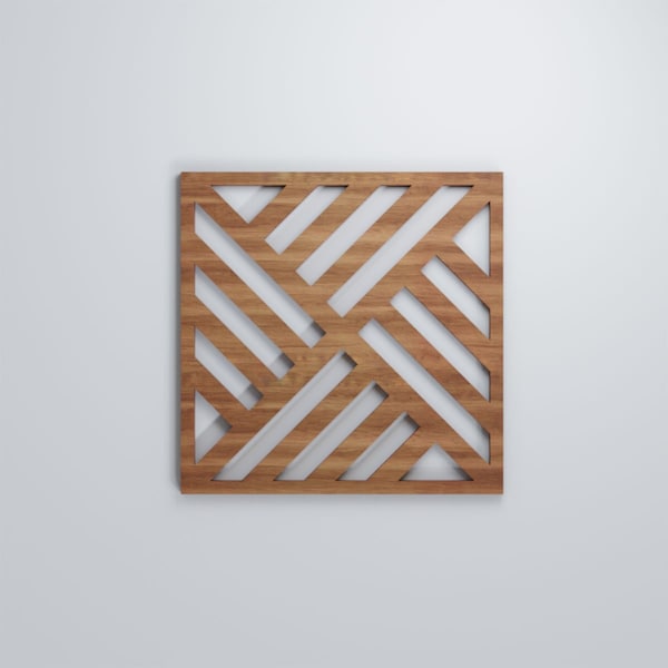 Ekena Millwork Small Allen Decorative Fretwork Wood Wall Panels, Walnut, 11 3/8"W x 11 3/8"H x 3/8"T - WALW12X12X0375ALLWA