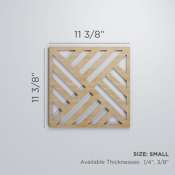 Ekena Millwork Small Allen Decorative Fretwork Wood Wall Panels, Red Oak, 11 3/8"W x 11 3/8"H x 3/8"T - WALW12X12X0375ALLRO