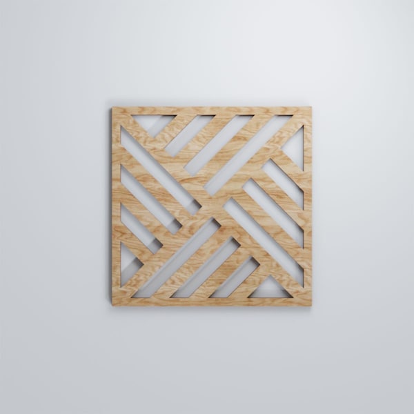 Ekena Millwork Small Allen Decorative Fretwork Wood Wall Panels, Red Oak, 11 3/8"W x 11 3/8"H x 3/8"T - WALW12X12X0375ALLRO