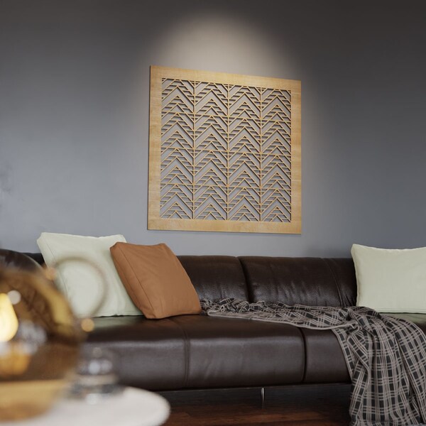 Ekena Millwork Extra Small Gilcrest Decorative Fretwork Wood Wall Panels, Hickory, 7 3/8"W x 7 3/8"H x 3/8"T - WALW08X08X0375GCTHI