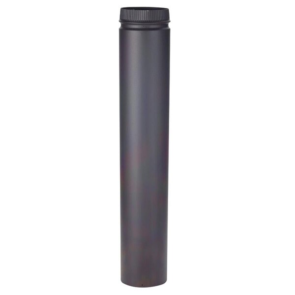 Keen DSP6P36-1 6 x 36 in. Double Wall Smoke Pipe Black Matte - KE2516375