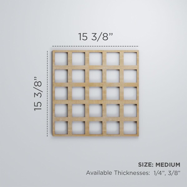 Ekena Millwork Medium Manchester Decorative Fretwork Wood Wall Panels, Alder, 15 3/8"W x 15 3/8"H x 3/8"T - WALW16X16X0375MNCAL