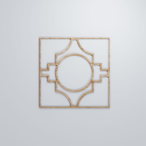 Ekena Millwork Large Gypsum Decorative Fretwork Wood Wall Panels, Red Oak, 23 3/8"W x 23 3/8"H x 3/8"T - WALW24X24X0375GYPRO