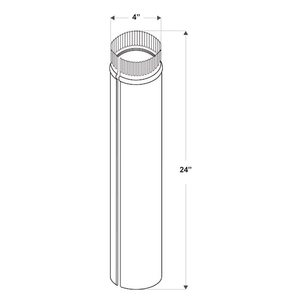 Imperial Mfg Imperial 4 in. D X 24 in. L Galvanized Steel Furnace Pipe - GV0357