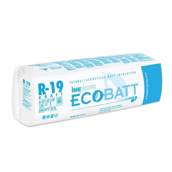 Knauf Insulation Building Insulation, 94 in L, 23 in W, Steel - B11E R19K