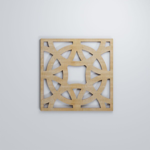 Ekena Millwork Small Brownsville Decorative Fretwork Wood Wall Panels, Birch, 11 3/8"W x 11 3/8"H x 3/8"T - WALW12X12X0375BNEBI