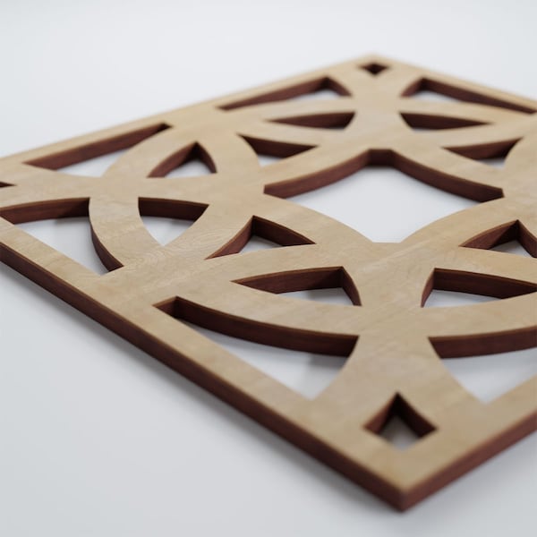 Ekena Millwork Small Brownsville Decorative Fretwork Wood Wall Panels, Birch, 11 3/8"W x 11 3/8"H x 3/8"T - WALW12X12X0375BNEBI