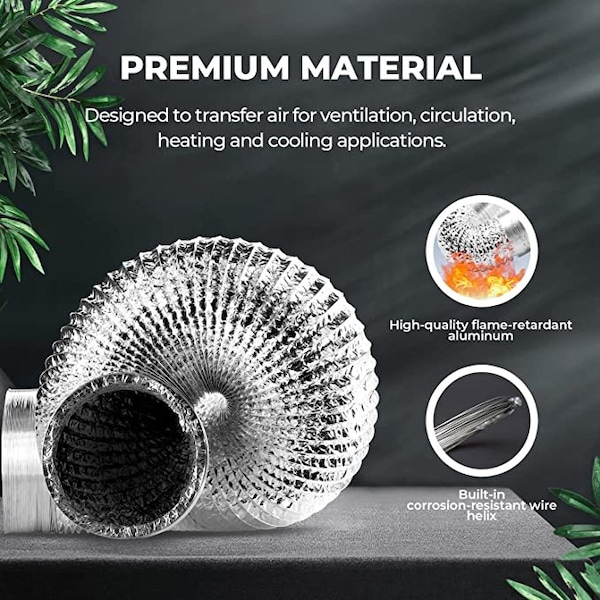 Ipower 12 inch ducting 25 feet long + pair of clams, 4 pack - GLDUCT12X25CX4