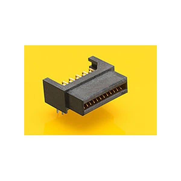 Conector de placa Molex, 2 filas, macho, ángulo recto, paso de 0.05 pulgadas, terminal de soldadura, de bloqueo, negro - 459840452